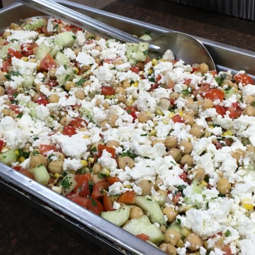 Chickpea grilled corn salad